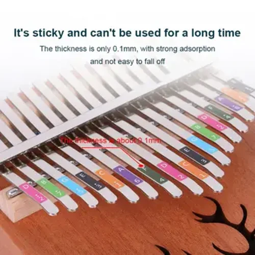 Kalimba échelle autocollant 17 tons 21 tons pouce harpe étiquette phonétique musicale cinq doigts harpe autocollant Kalimba apprenant Instruments