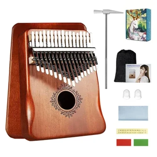 17 Kunci Sempurna Gauntlets Piano Mahoni Kalimba Alat Musik Pemula Jempol Piano dengan Aksesoris Kayu Akustik Musik