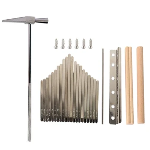 21 Key Kalimba Steel Key + Jembatan Kayu + Steel Tuning Hammer Alat Musik Part