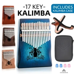Kalimba 17 Tuşları Calimba Yüksek Kaliteli Maun Ahşap Taşınabilir Parmak Piyano Standı Ile saklama çantası Öğrenme Kitabı Yılbaşı Hediyeleri