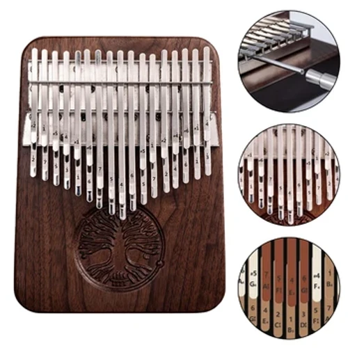 34 Ki Kalimba Thumb Piano B Fa'alogoina Walnut Uliuli ma Ato pikipu Seti Meaalofa Fa'amusika Mea Fa'apolofesa Fa'amusika Mea Fa'apitoa.