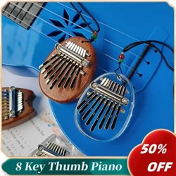 Mini pian cu degetul mare 8 tonuri Mini Kalimba Crystal Transparent Finger Pian instrument portabil pentru începători cu degetul