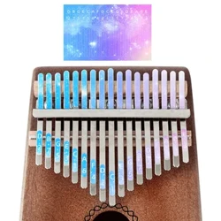 17 კლავიშის სასწორი Kalimba სტიკერი ხელის პერკუსია დამწყებთათვის თვალშისაცემი ლამაზი კალიმბასთვის შესანიშნავი საჩუქარი მუსიკალური ინსტრუმენტები