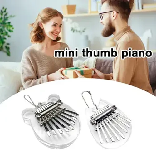 Instrumento Musical Kalimba, Mini teclado Musical, pulgar, regalos deportivos, bonito Piano acrílico, regalo portátil para niños pequeños de madera R5V6