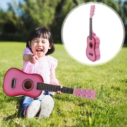 23 dyuymli bolalar o'quv o'yinchoqlari boshlang'ich musiqa asbobi 6 torli gitara bolalar o'yinchog'i (pushti)