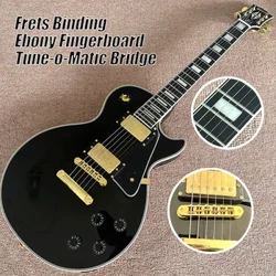 Black Beauty LP prilagođena električna gitara, prst od ebanovine, uvez pragova, Tune-o-Matic bridge, 2 pickup-a, besplatna dostava