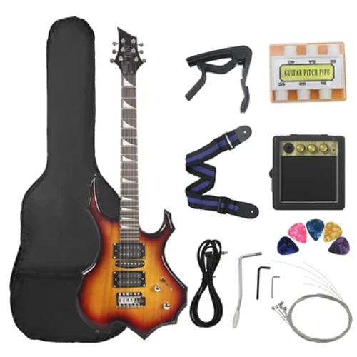 24 fretsli 6 torli elektrogitara Maple korpusli elektrogitara gitara sumkasi karnayli Kerakli gitara qismlari va aksessuarlari