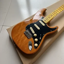 F-ST električna gitara, prozirno žuto tijelo od mahagonija, prst od javora, visokokvalitetna gitara, besplatna dostava