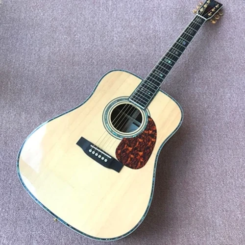 Nowa gitara akustyczna z litego świerku D typ 45 model 41" gitara uchowiec inkrustowany, wiązanie uchowca góra i tył, elektr, bezpłatna dostawa