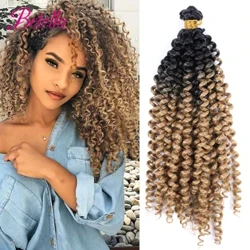 Afro Curls Mga Bundle ng Buhok na Synthetic Braiding Mga Extension ng Buhok na Water Wave Bundle Para sa Babae Afro Kinky Curl Twist Crochet BraidsGrey
