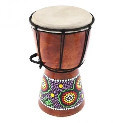 6in afriški Djembe boben, ročno izrezljan tradicionalni afriški glasbilo iz kozje kože iz masivnega lesa