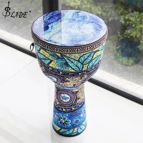 8,5-palčni čudovit afriški Djembe boben, pisane tkanine, umetnost ABS sod, PVC kože za otroke, ročni boben, glasbeni instrument Tambor