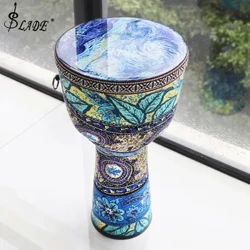8.5 Inch Beautiful African Djembe Drum Colorful Cloth Art ABS Barrel PVC Skin for Children Hand Drum Musical Instrument Tambor