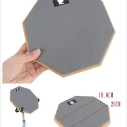 Rwber Cludadwy Pren Dumb Drum Ymarfer Ymarfer Pad Drwm Offerynnau Cerdd gyda Ffyn Drwm 18.8cm x 2.5cm