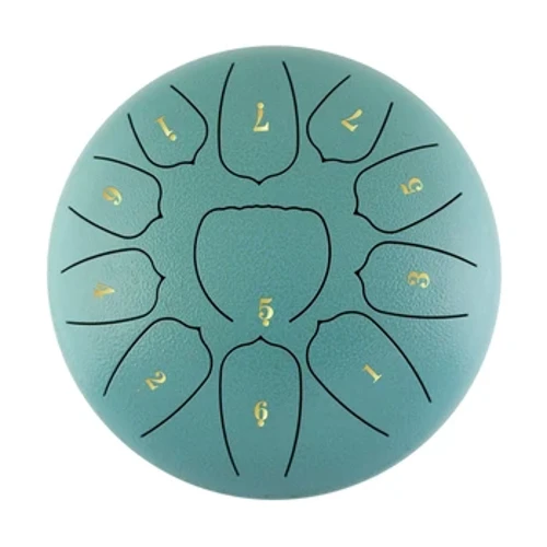 6-tommers ståltungetromme 11 toner Handpantromme med trommehammer Fingerplukker Perkusjon for meditasjonsyoga