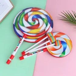Instrumentos de percusión de tambor de mano de piruleta de 6 pulgadas, 8 pulgadas y 10 pulgadas, accesorios de baile coloridos, juguetes musicales infantiles, material didáctico