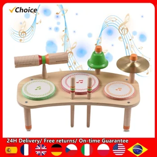 Bộ Trống Để Bàn 7 Trong 1 Trống Di Động Có Thể Tháo Rời Bộ Trống Bộ Dụng Cụ Gõ Gỗ Tự Nhiên Mịn Burrless Cho quà Tặng Sinh Nhật