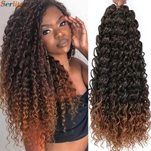 1- 6 balíčkov Ombre GoGo Curl Háčkované vlasy 14 18 palcov Go Go Curl Háčkované vrkoče Syntetické vodné vlny Deep Afro Twist Háčkované vlasy