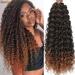 1- 6 Paket Ombre GoGo Curl Crochet Rambut 14 18 Inci Go Go Curl Crochet Kepang Air Sintetis Gelombang Deep Afro Twist Crochet Rambut