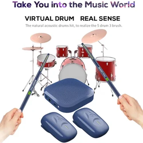 Elektronesch Virtuelle Air Drum Drumsticks Pedalen Portable Smart Elektronesch Drum Set fir Ufänger Kanner Erwuessener