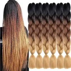 Braun bis Blond Gradient Gefleckt Hoer Synthetesch Afrikanesch Gefleckt Hoerverlängerungen Faarweg Hoer Damen Gefleckt Twisted Crochet