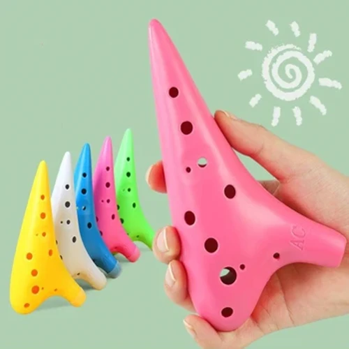 12-gaats hars kunststof Ocarina fluit gerookte Burn Submarine stijl muziekinstrument met muziekscore voor beginners