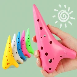 12 Lỗ Nhựa Nhựa Ocarina Sáo Hun Khói Đốt Tàu Ngầm Phong Cách Nhạc Cụ Có Nhạc Điểm Dành Cho Người Mới Bắt Đầu
