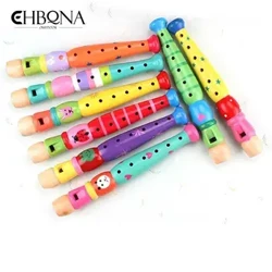 Kartun Short Flute Sound Kid Woodwind Musical Instrument Type 6-Hole Recorder Wooden Flute Musical Instruments Mainan Anak