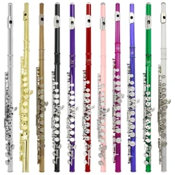 SLADE 16 Đóng Lỗ Mở Phím C Sáo Nhạc Cụ Buổi Hòa Nhạc Sáo Mạ Bạc Chuyên Nghiệp Ngang Sáo Với E Chìa Khóa