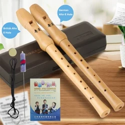 1pc 8 Hole Treble Clarinet Wooden Flute na may Storage Box para sa Beginner Learning Professional Instrument Germanic/ Baroque Style
