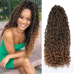 Syntetiske River Locs Hæklede hårfletninger Krøllede Faux Locs fletning af hårforlængelser til kvinder Sort Hippie Locs Boho Style