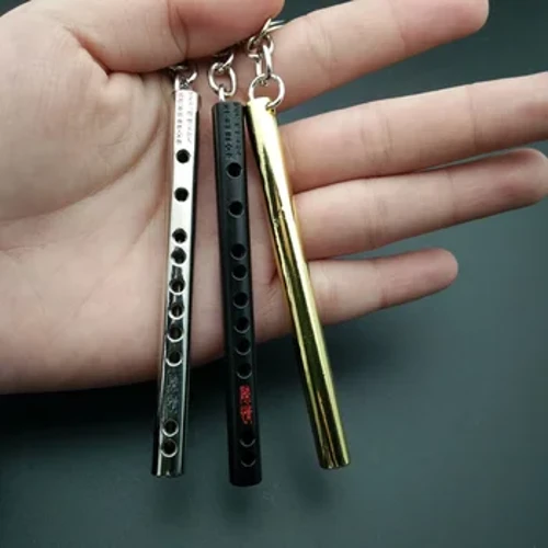 1Pcs Mini Poced Offeryn Cerddorol Keychain Cosplay Prop Affeithwyr Ffliwt Keyring Cadwyn Pendant Newydd