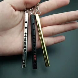 1Pcs Mini Žepni Glasbeni Instrument Keychain Cosplay Prop Dodatki Flavta Keyring Key Chain Obesek Novo