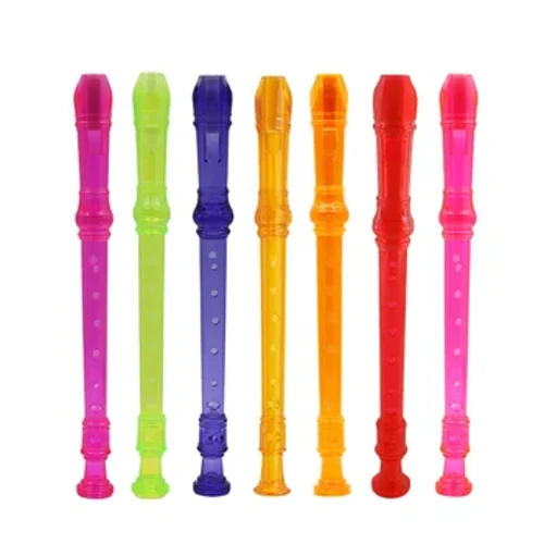 1Pcs ABS Flute Clarinet Recorder Esikhiphekayo Soprano Long Flute Rainbow Imibala Eyisikhombisa Insimbi Yomculo Yokhuni Enenduku Yokuhlanza