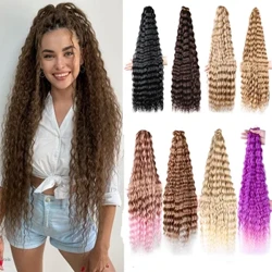 32 Inch Gelombang Laut Crochet Rambut Ekstensi Ariel Curl Gelombang Dalam Mengepang Rambut Kepang Sintetis Panjang Rambut untuk Wanita Pirang Merah Muda Merah