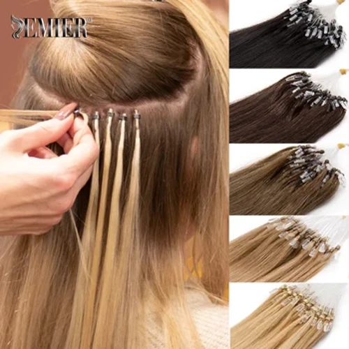 Straight Micro Link Hoer Extension 40g/50g Remy Brazilian Human Hoer 12-26 Zoll Blond Faarf Mikro Loops Mënsch Hoer Extensions
