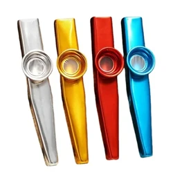Logam Kazoo Ringan Portabel Kanggo Pemula Instrumen Suling Musik Pecinta Instrumen Tiup Kayu Desain Sederhana Kazoo Ringan