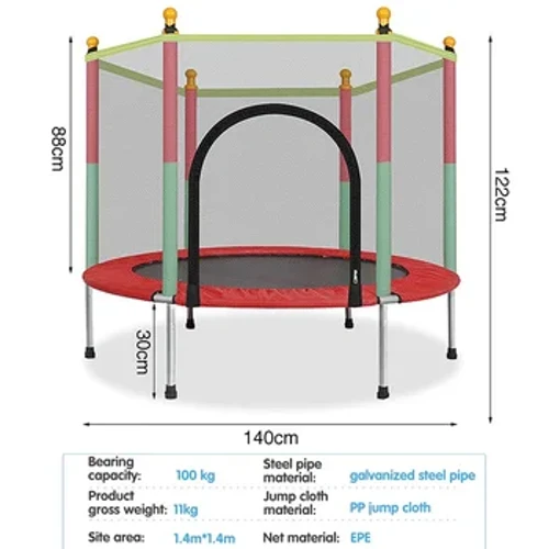 High Quality Trampoline for Children Exercise Trampoline with Protective Net Equipped Indoor Sports Entertainment Support 100 KG
