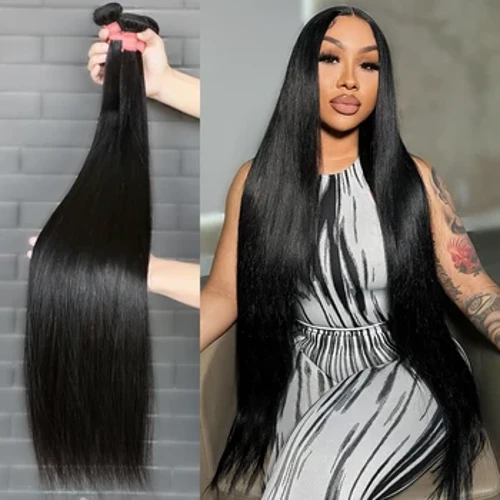 MELODIE Inchi 30 Inchi 40 Mfupa Ulionyooka wa Nywele za Binadamu Weave Vifurushi Viongezeo vya Nywele Zeusi Asilia vya Kibrazili
