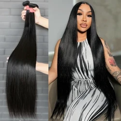 MELODIE 30 40 Zoll Bone Straight Human Hoer Web Bundles Natural Black Human Hoer Extensions Brazilian