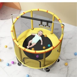 Lit de Trampoline de 1.4M de diamètre sautant, filet de sécurité élevé, Table de Trampoline pour 1 à 2 enfants, lit de rebond d'intérieur, cadeau d'anniversaire