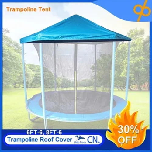 I-6/8 Foot Jumping Trampolines Itende Eqa Umbhede I-Sun Shading Indwangu Azikho Izigxobo Imvula Nezingubo Zokuvikela Ilanga Izesekeli zeTrampoline