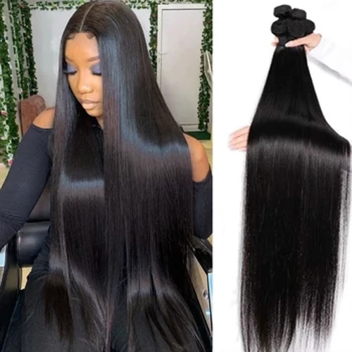 Vifurushi vya Nywele Sawa za Binadamu vya Brazili Vinashughulikia Viendelezi vya Nywele za Bikira Visivyochakatwa 100% Kwa Nafuu Weave Inchi 30 Nywele.
