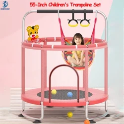Trastomhas 1.4m Trastomhas Leaba Preabadh Dhíon Leanaí le Glan Cosanta Trampailíní Trampolines Ráille Láimhe Bronntanas Leanaí Lacquer
