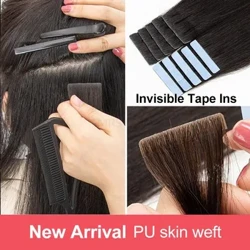 Näkymätön teippi hiustenpidennyksissä Saumattomat Pu Skin Kude Injektio Hiustenpidennykset Käsin sidotut liimat Teippipakkaukset 10 kpl/pakkaus