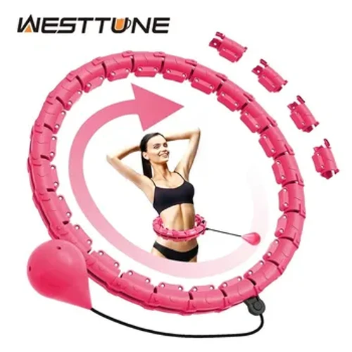 WESTTUNE Smart Weighted Fit Hoop mankštos žiedas Infinity fitneso lankas su nuimamais mazgais, skirtas suaugusiems svorio metimui ir mankštai