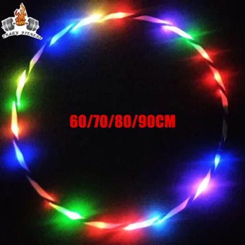60/70/80/90Cm Phát Sáng Thể Thao Vòng Giảm Cân Vòng Vòng 7 Màu Thay Đổi Tập Yoga Vòng Tròn Tập Thể Hình thiết Bị Tập Luyện Cho Phụ Nữ Trẻ Em