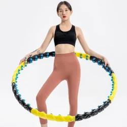 Масажний жовто-чорний обруч Double Row Sport Fitness Magnet 8 Sections Magnetic Exercise Hoop