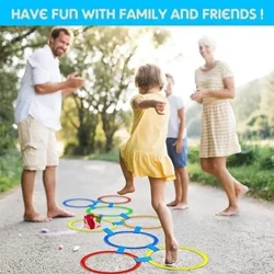 Outdoor-Sportreifenspiele für Kinder, Leichtathletik-Sprung, körperliches Training, Himmel-und-Hölle-Ring, Kinderfitness