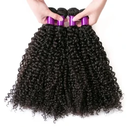 8-40 İnç Brezilyalı Sapıkça Kıvırcık 3 4 Paket Fırsatları % 100% Remy İnsan Saç Sapıkça Kıvırcık Paketler 95G Doğal Jerry Curl Saç Uzantıları
